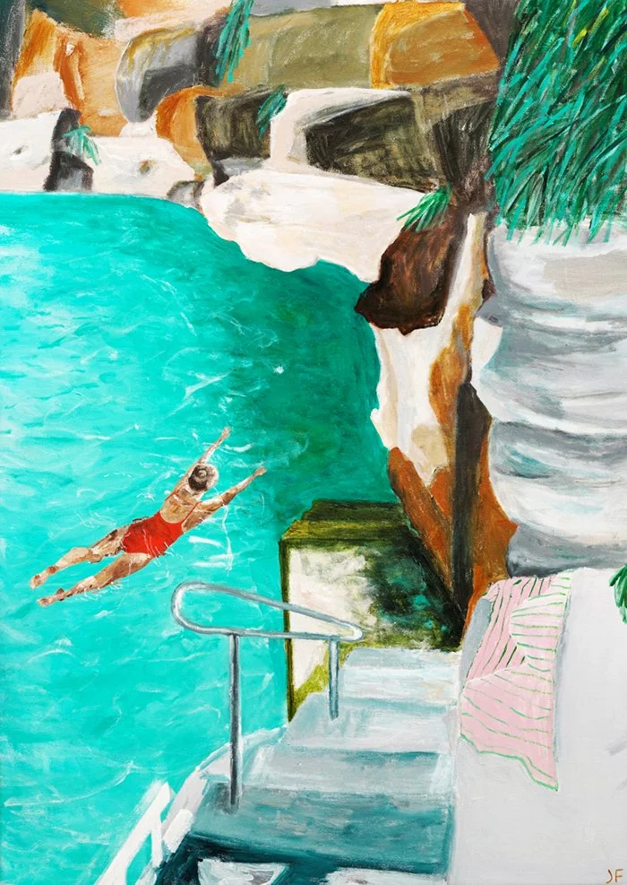 HER SUNDAY SWIM — Janey Forbes Art